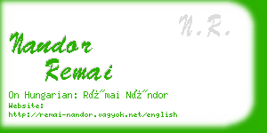 nandor remai business card